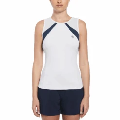 Original Penguin Women's Color Block Tennis Tank Top In Bright White