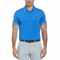 Original Penguin Oversized Pete Tipped Short Sleeve Golf Polo Shirt In Nebulas