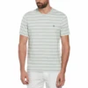 Original Penguin Organic Cotton Breton Striped T-Shirt In Silt Green