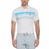 Original Penguin Engineered 70s Stripe Color Block Golf Polo Shirt In Bright White