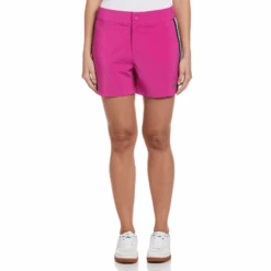 Original Penguin Women's Contrast Seam Golf Shorts In Fuchsia Red