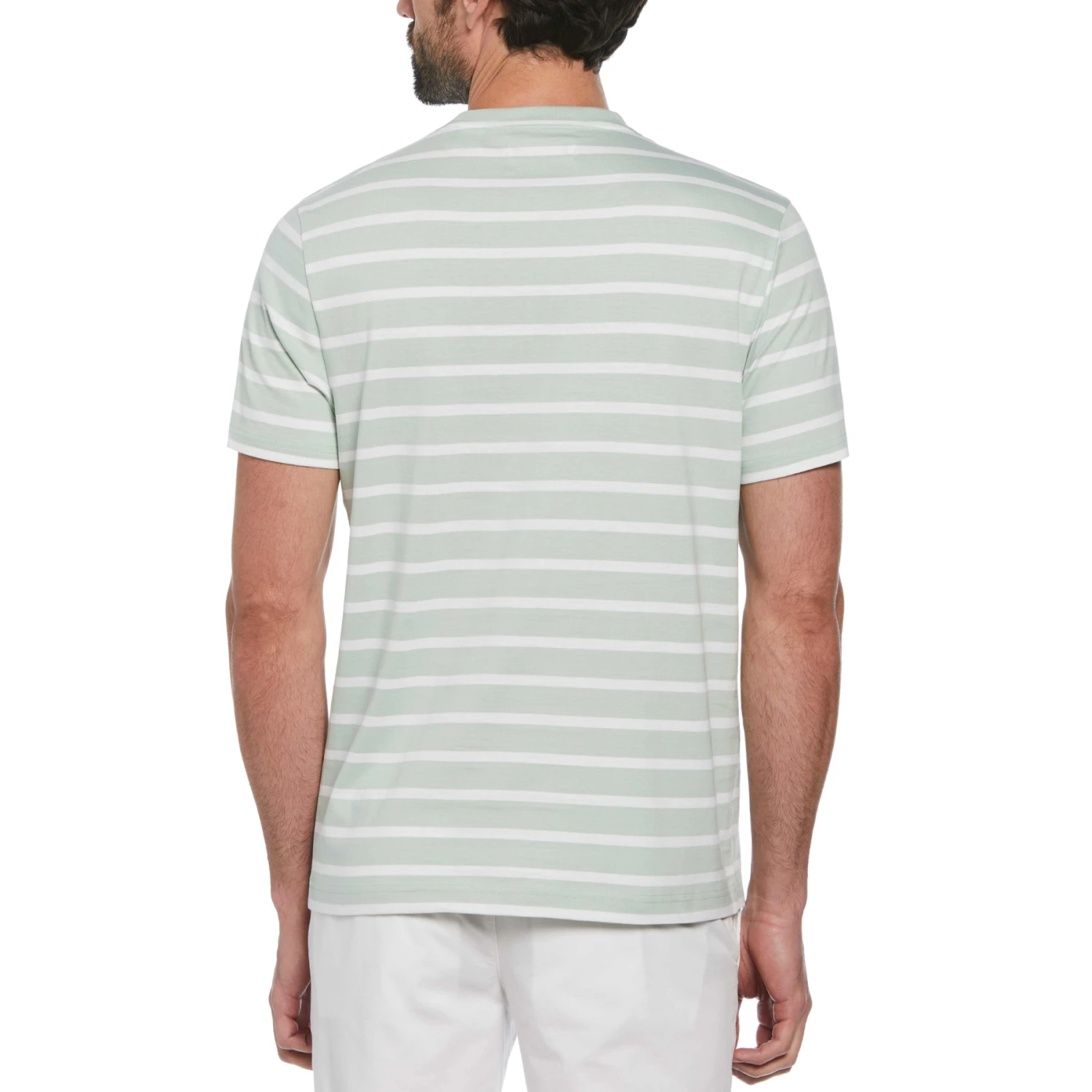 Original Penguin Organic Cotton Breton Striped T-Shirt In Silt Green - Image 2