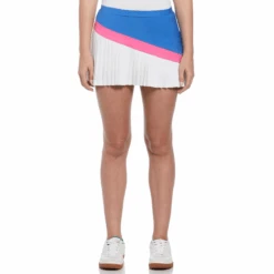 Original Penguin Women's Asymmetrical Color Block Pleated Tennis Skort In Nebulas Blue