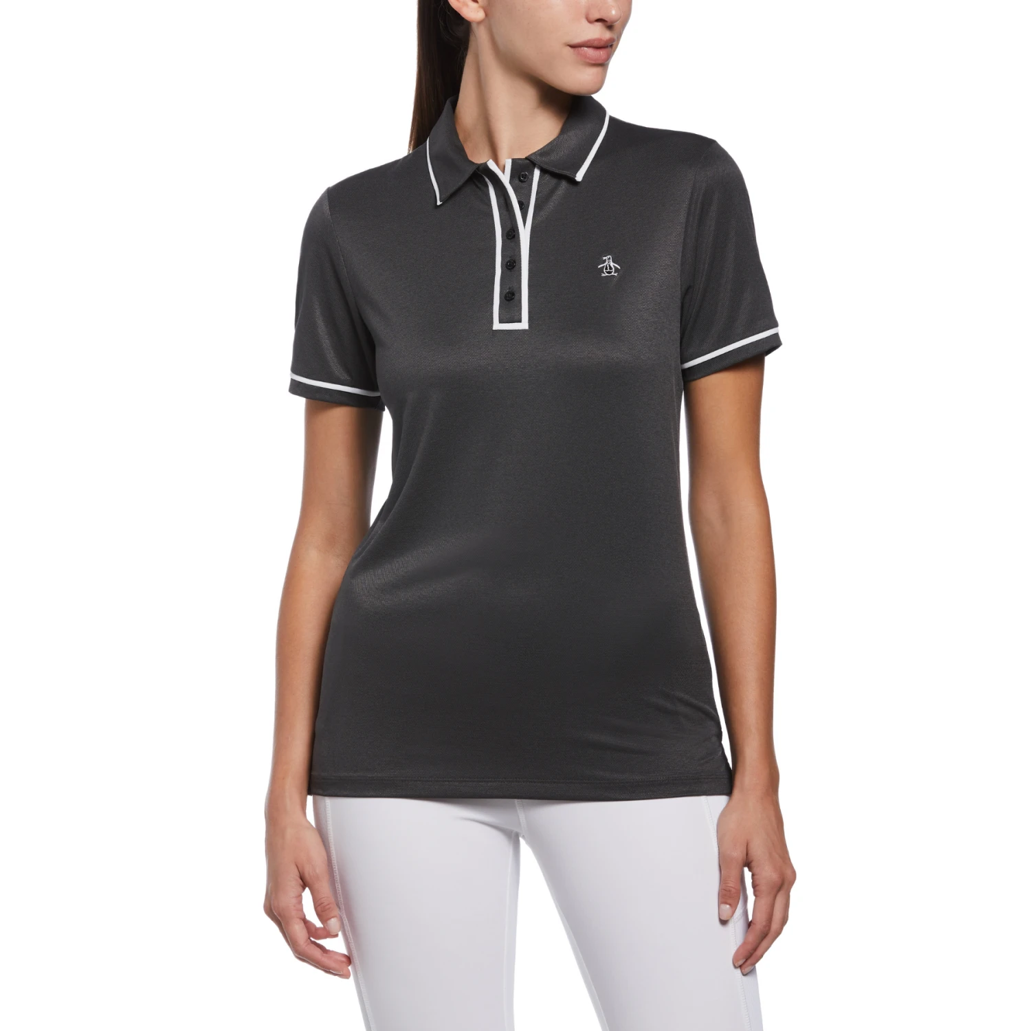 Original Penguin Women's Veronica Golf Polo Shirt In Caviar