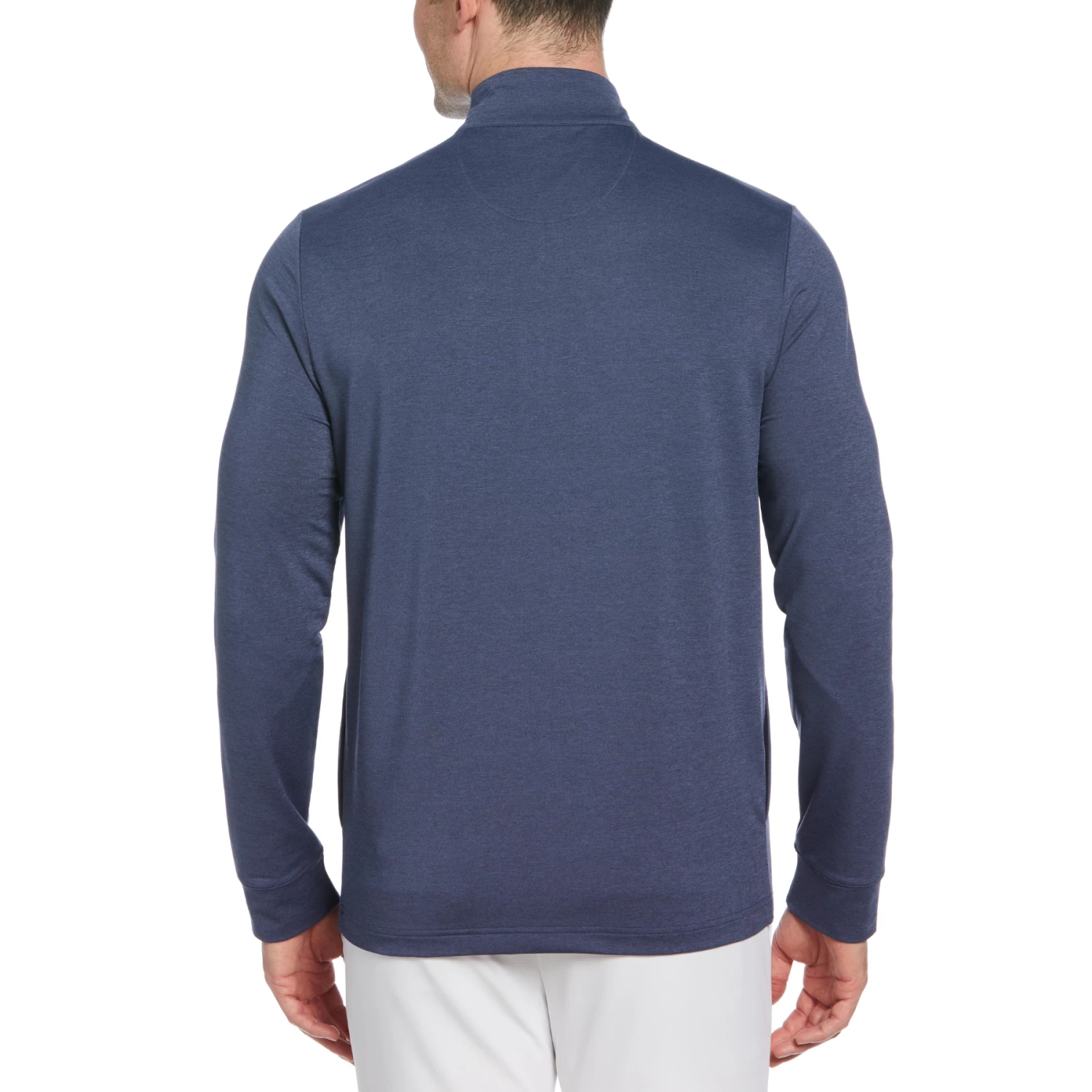 Original Penguin Earl 1/4 Zip Long Sleeve Golf Pullover Jumper In Black Iris Bijou Heather - Image 2