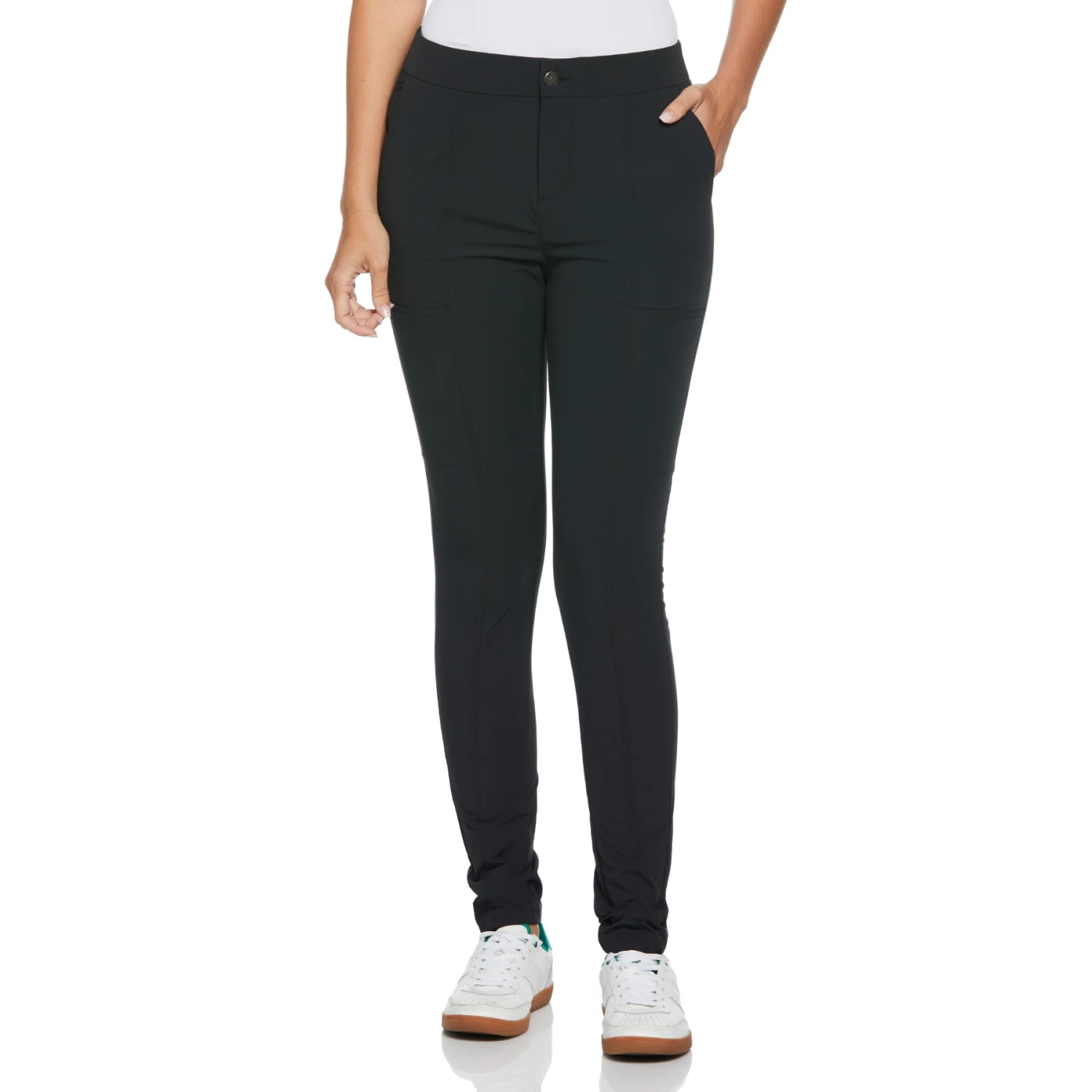 Original Penguin Women's Dobby Back Slim Fit Golf Trousers In Caviar