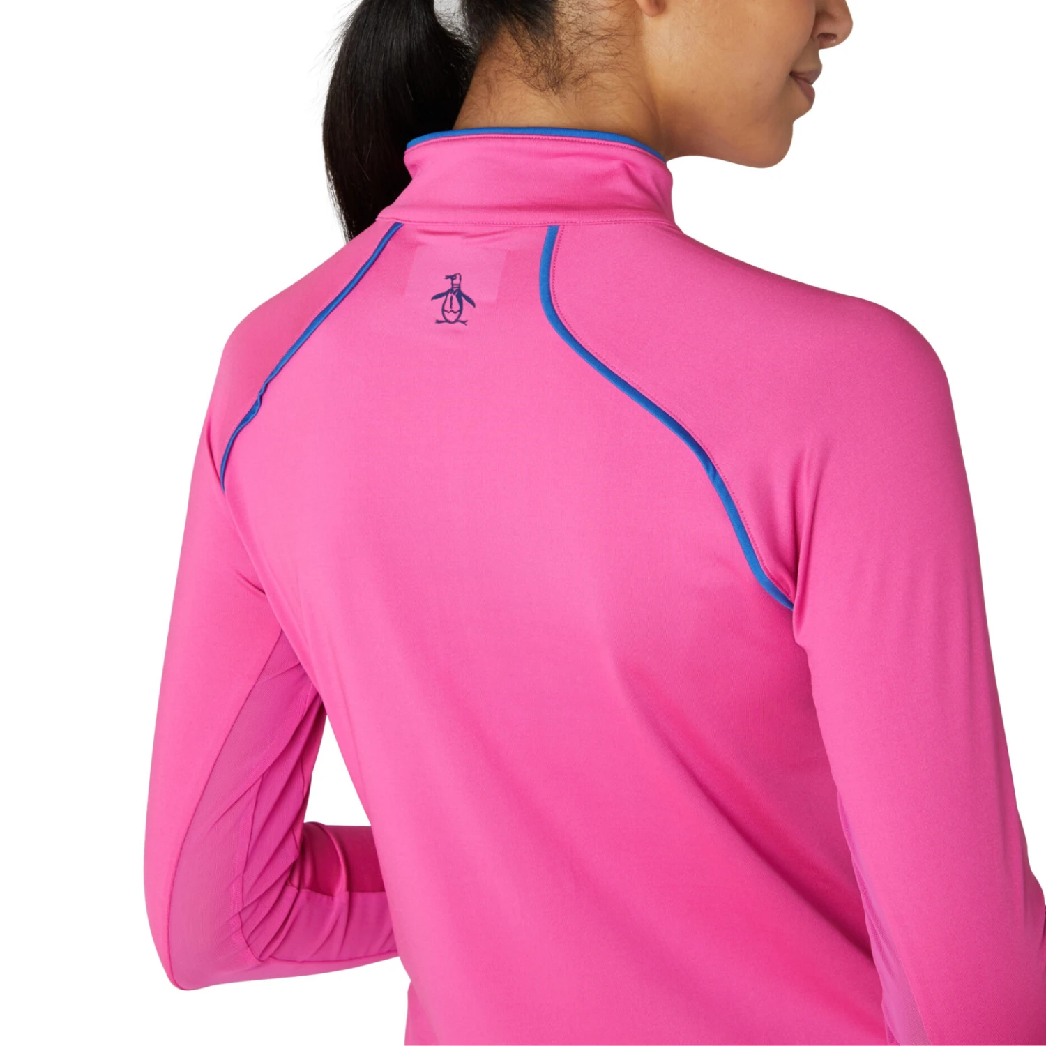Original Penguin Women's Solid Long Sleeve Tennis Shirt With Sun Protection In Cheeky Pink - Image 3