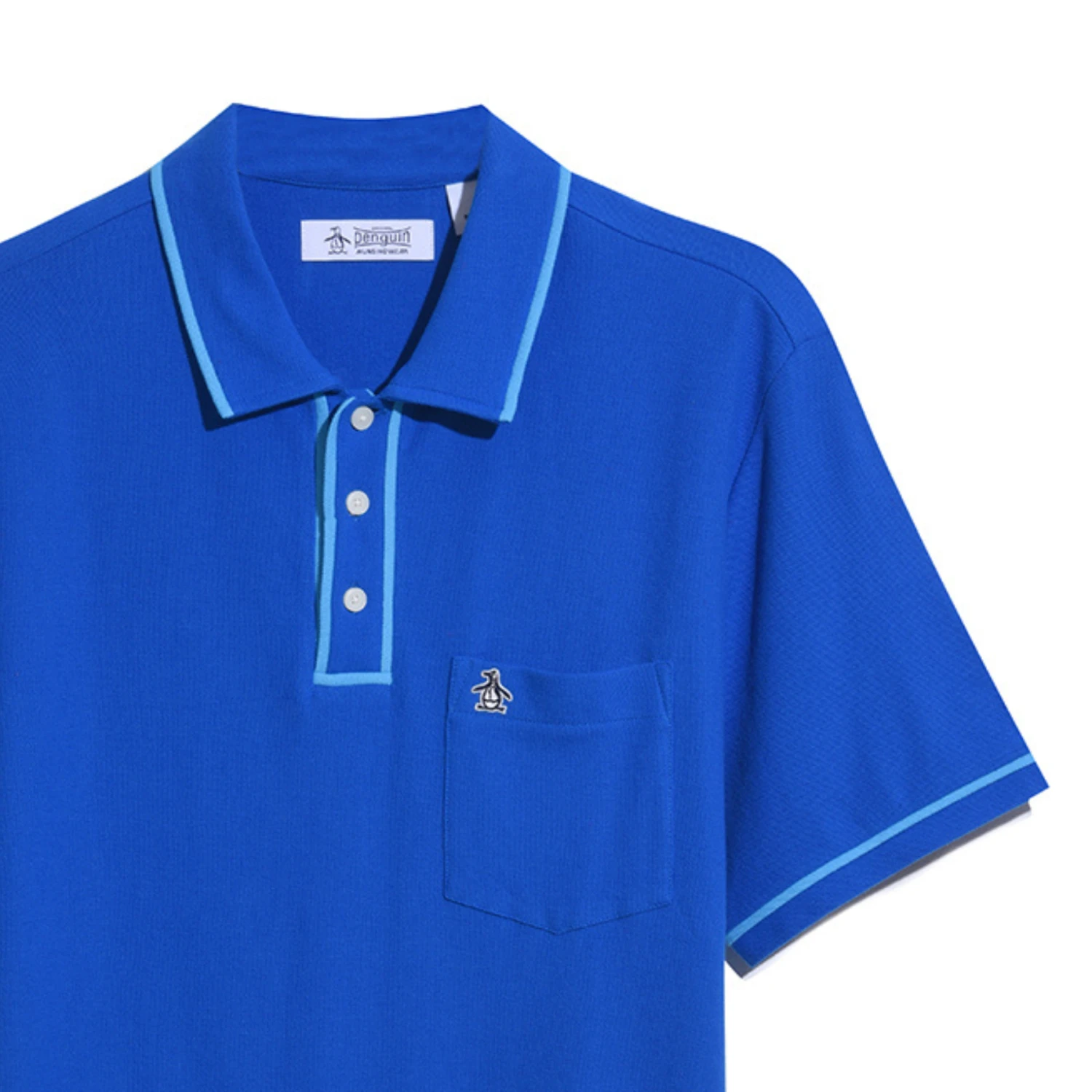Original Penguin Organic Cotton The Earl Pique Short Sleeve Polo Shirt In Skydiver - Image 5