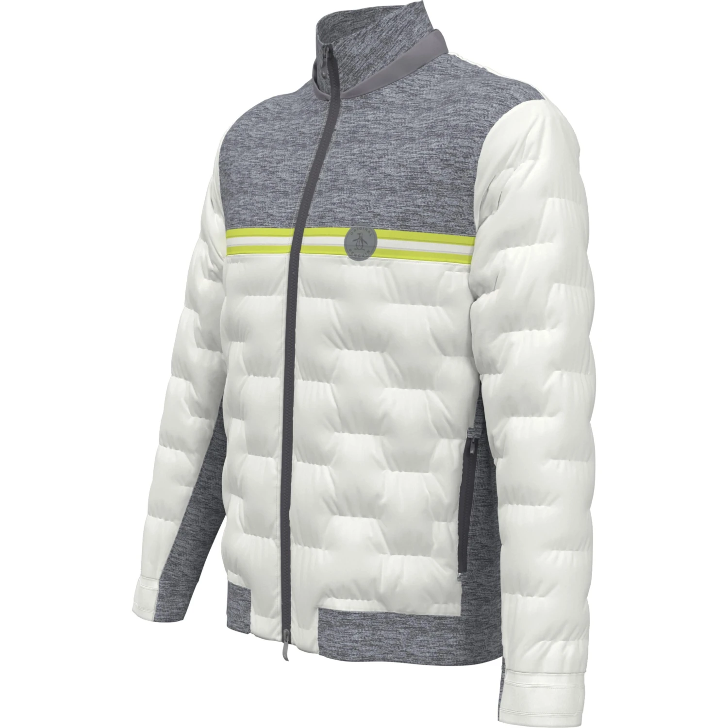 Original Penguin 80's Mixed Media Blocked Golf Jacket - Image 3