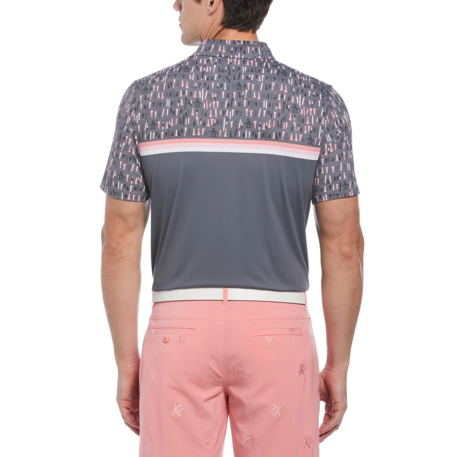 Original Penguin Broken Tees Novelty Block Print Golf Polo - Image 2