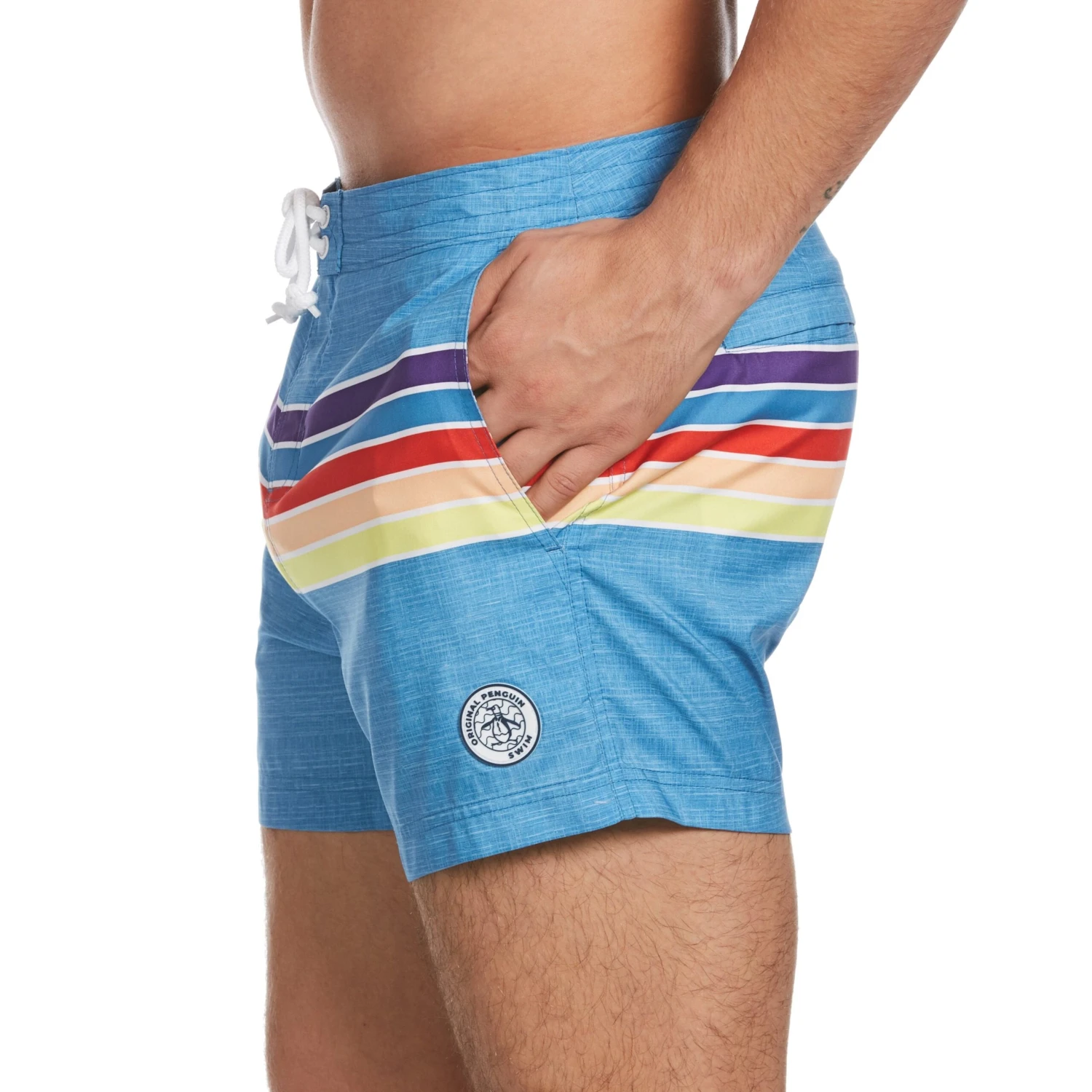 Original Penguin Engineered Stripe Box Swim Short - Image 3
