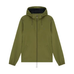 Original Penguin Full Zip Hooded Jacket In Burnt Olive