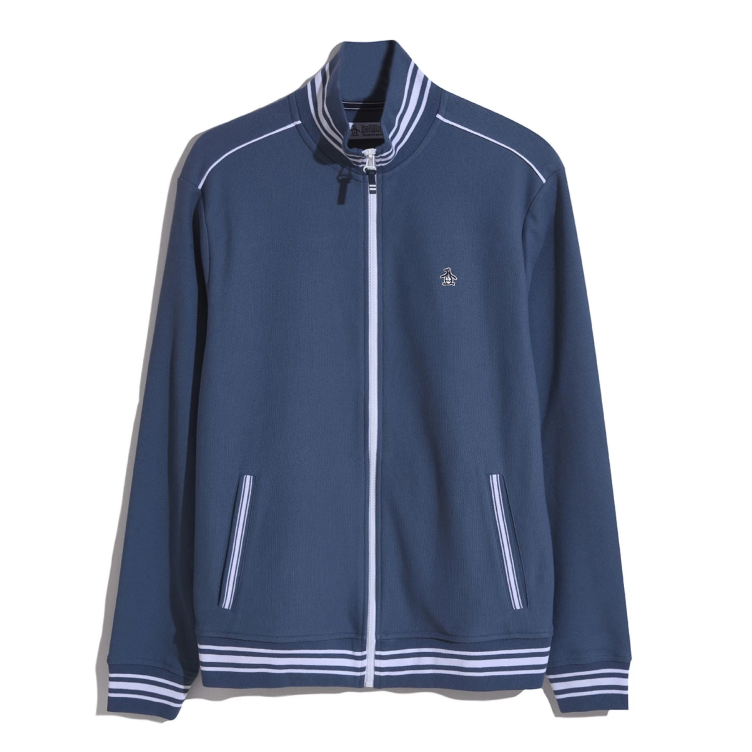 Original Penguin Double Knit Coolmax® Track Jacket In Bering Sea - Image 4