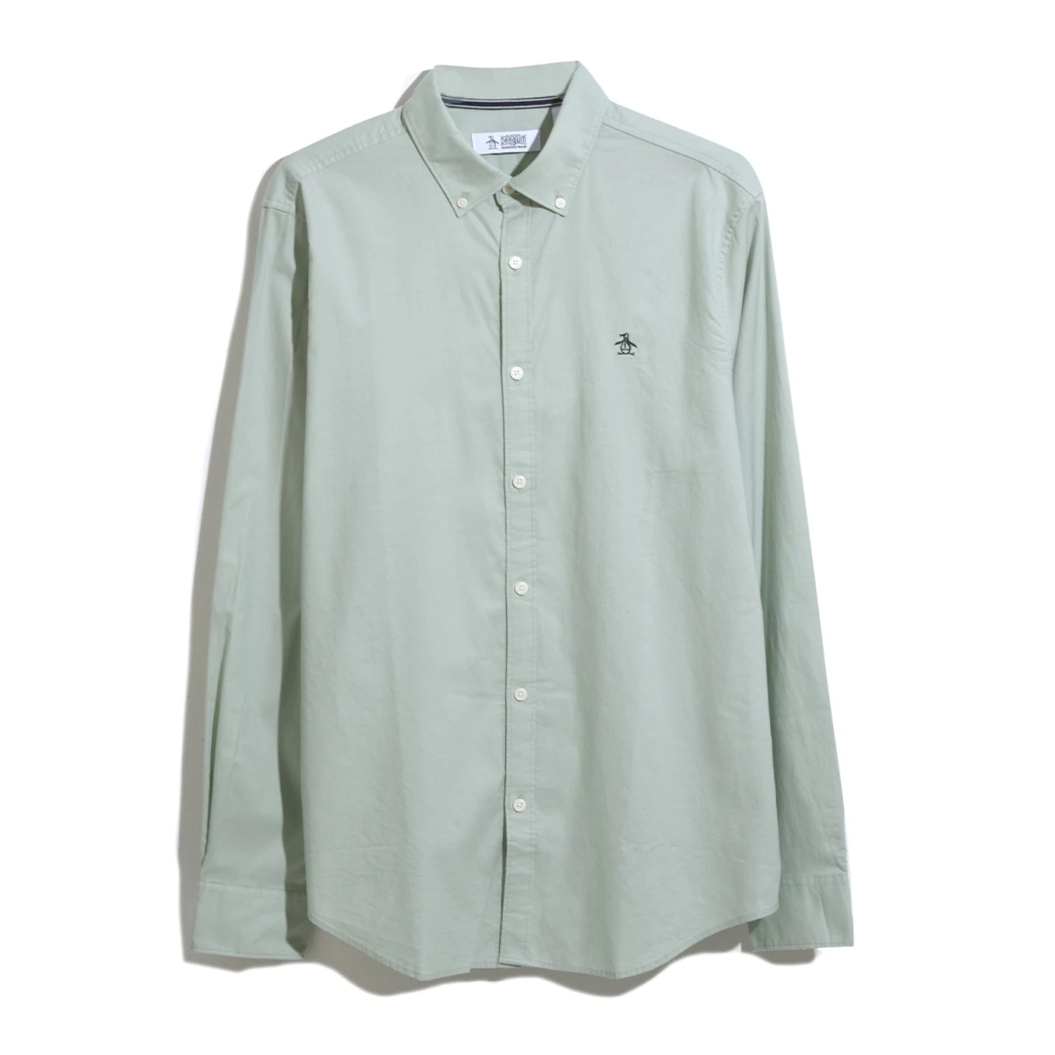 Original Penguin Ecovero Oxford Stretch Long Sleeve Shirt In Silt Green - Image 3