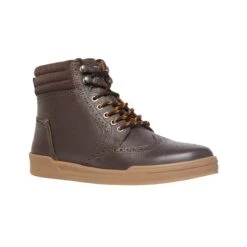 Original Penguin Military Boot In Leather Brown