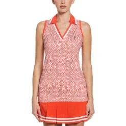 Original Penguin Women's Geometric Print V-Neck Golf Polo
