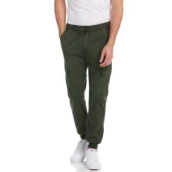 Original Penguin Tapered Cargo Jogger In Military Green