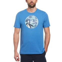 Original Penguin Floral Fill Pete T-Shirt In Star Sapphire