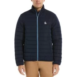 Original Penguin Lightweight Polyfill Jacket In Dark Sapphire