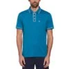 Original Penguin Earl 3D Pete Short Sleeve Polo Shirt In Tahitian Tide