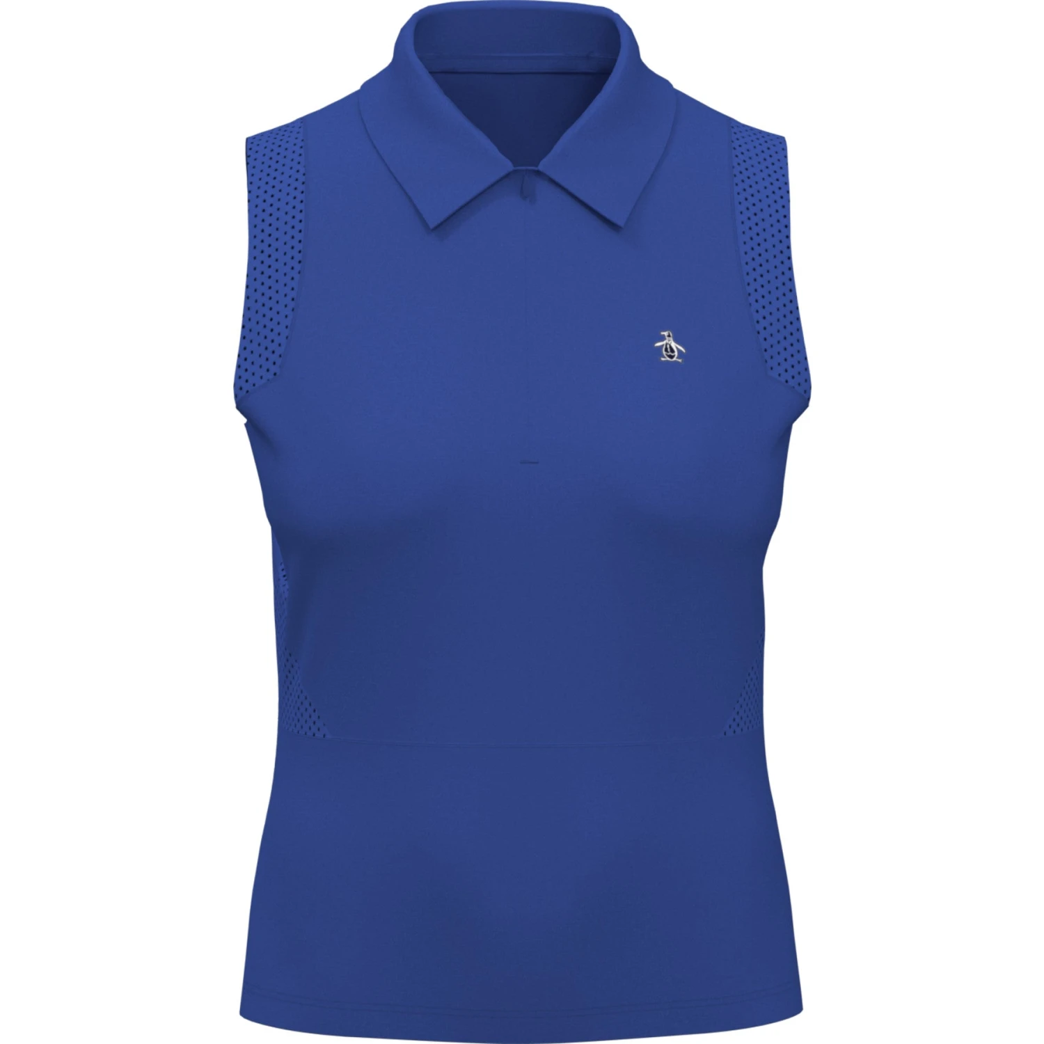 Original Penguin Women's 1/4 Zip Mesh Block Sleeveless Golf Polo Shirt In Nebulas Blue - Image 4