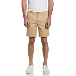 Original Penguin Organic Cotton P55 Stretch Shorts In Travertine