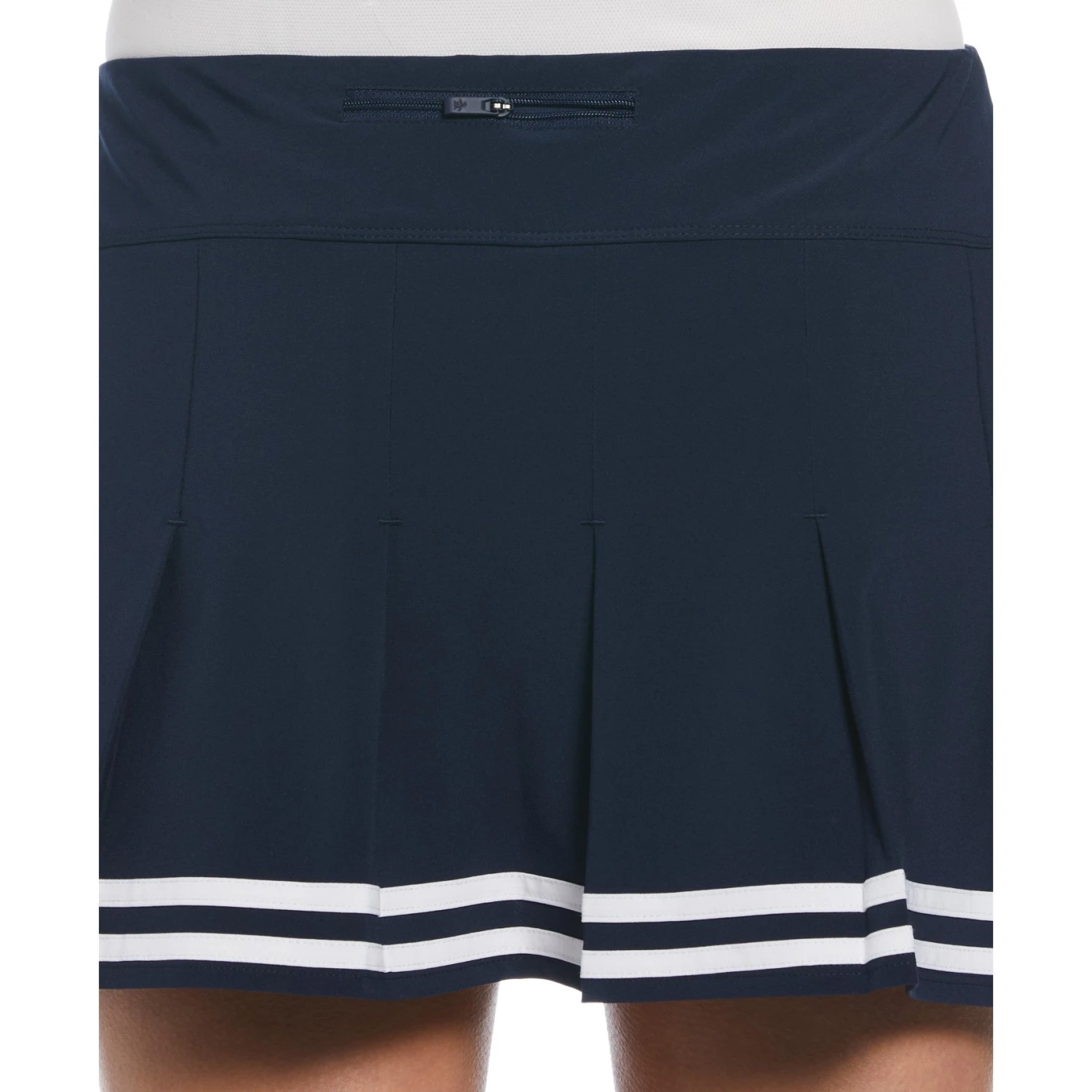 Original Penguin Women's 13" Contrast Hem Pleated Tennis Skort In Black Iris/Bright White - Image 5