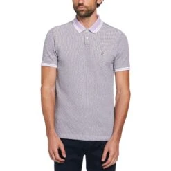 Original Penguin Short Sleeve Birdseye Polo Shirt In Lavendula