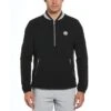 Original Penguin Lightweight 1/4 Zip Long Sleeve Golf Windbreaker With Striped Collar In Caviar