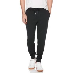 Original Penguin Sticker Pete Organic Cotton Fleece Jogger In True Black