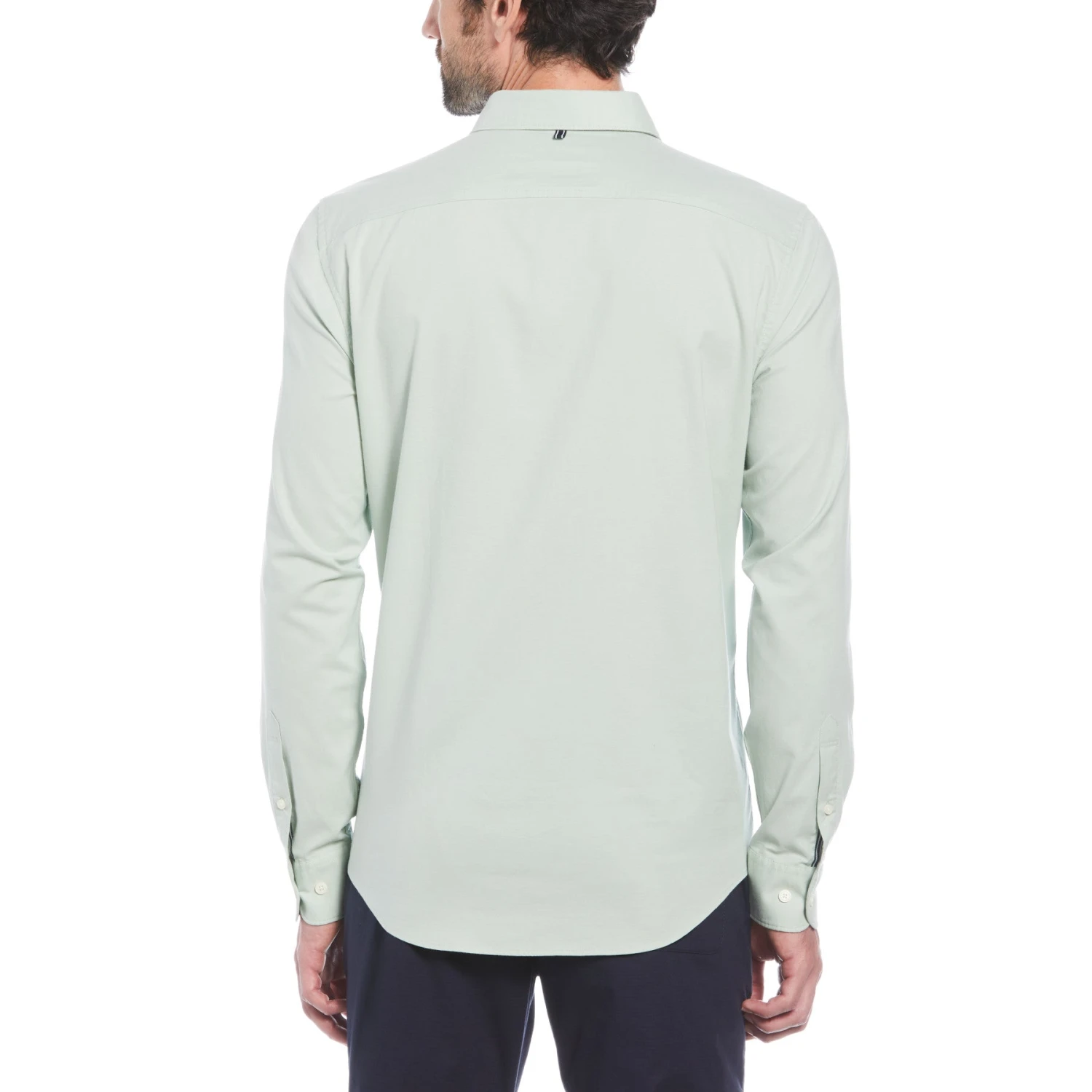 Original Penguin Ecovero Oxford Stretch Long Sleeve Shirt In Silt Green - Image 2