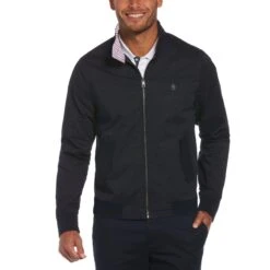 Original Penguin Harrington Jacket In Dark Sapphire