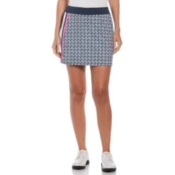 Original Penguin Women's Geo Print Golf Skort In Black Iris