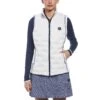 Original Penguin Women's Insulated Woven Golf Sleeveless Vest In Bright White