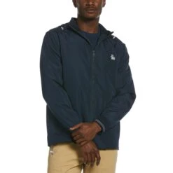 Original Penguin Hooded Ratner Jacket In Dark Sapphire