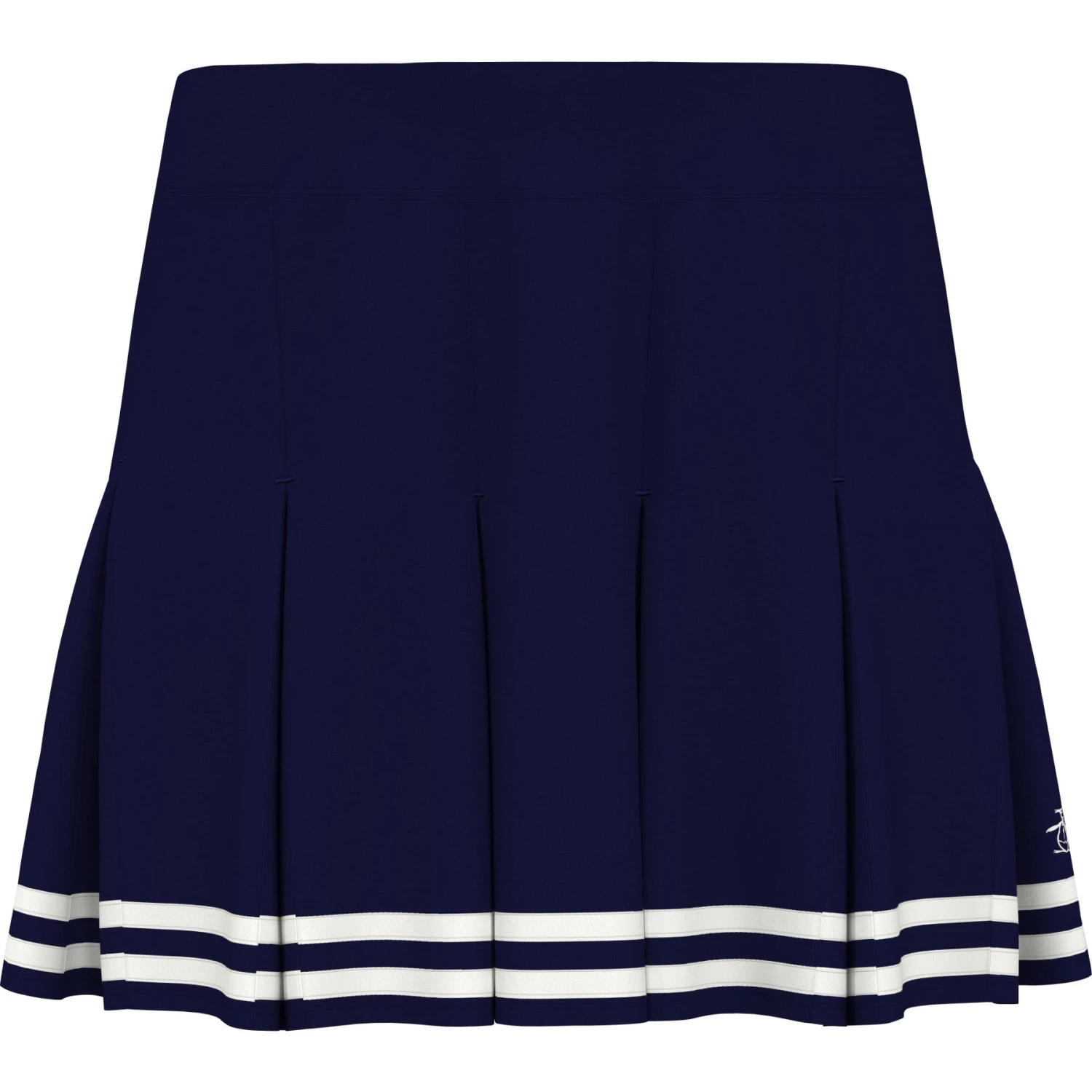 Original Penguin Women's 13" Contrast Hem Pleated Tennis Skort In Black Iris/Bright White - Image 6