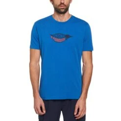 Original Penguin Embroidered Penguin Graphic T-Shirt In Classic Blue