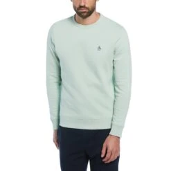 Original Penguin Crew Neck Sticker Pete Sweatshirt In Silt Green