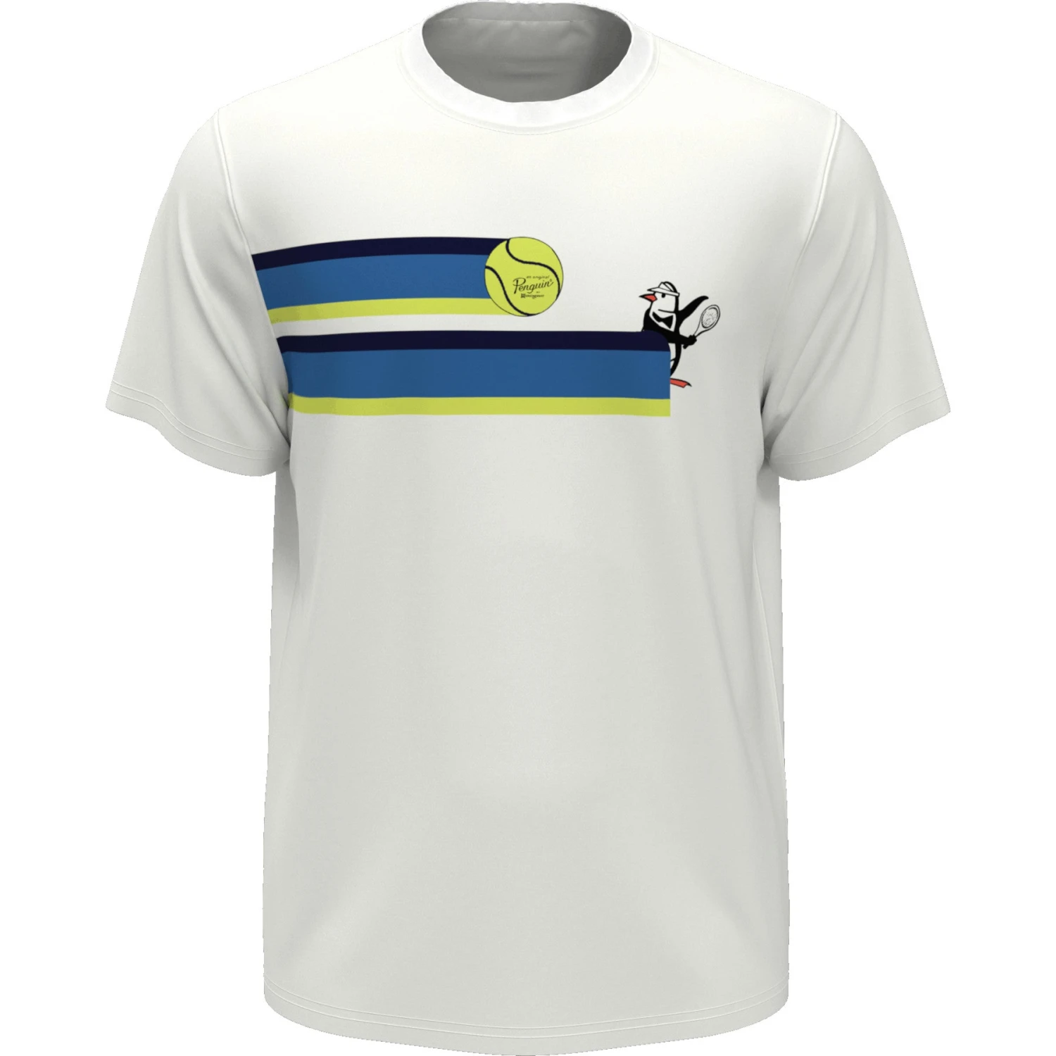 Original Penguin 80S Stripe Graphic Tennis T-Shirt In Bright White - Image 4