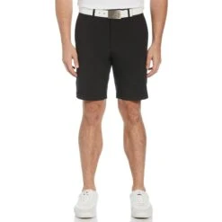 Original Penguin Allover Embroidered Pete 9" Golf Short In Caviar