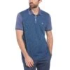 Original Penguin Jacquard Front Basketweave Pattern Short Sleeve Polo Shirt In Blue Indigo