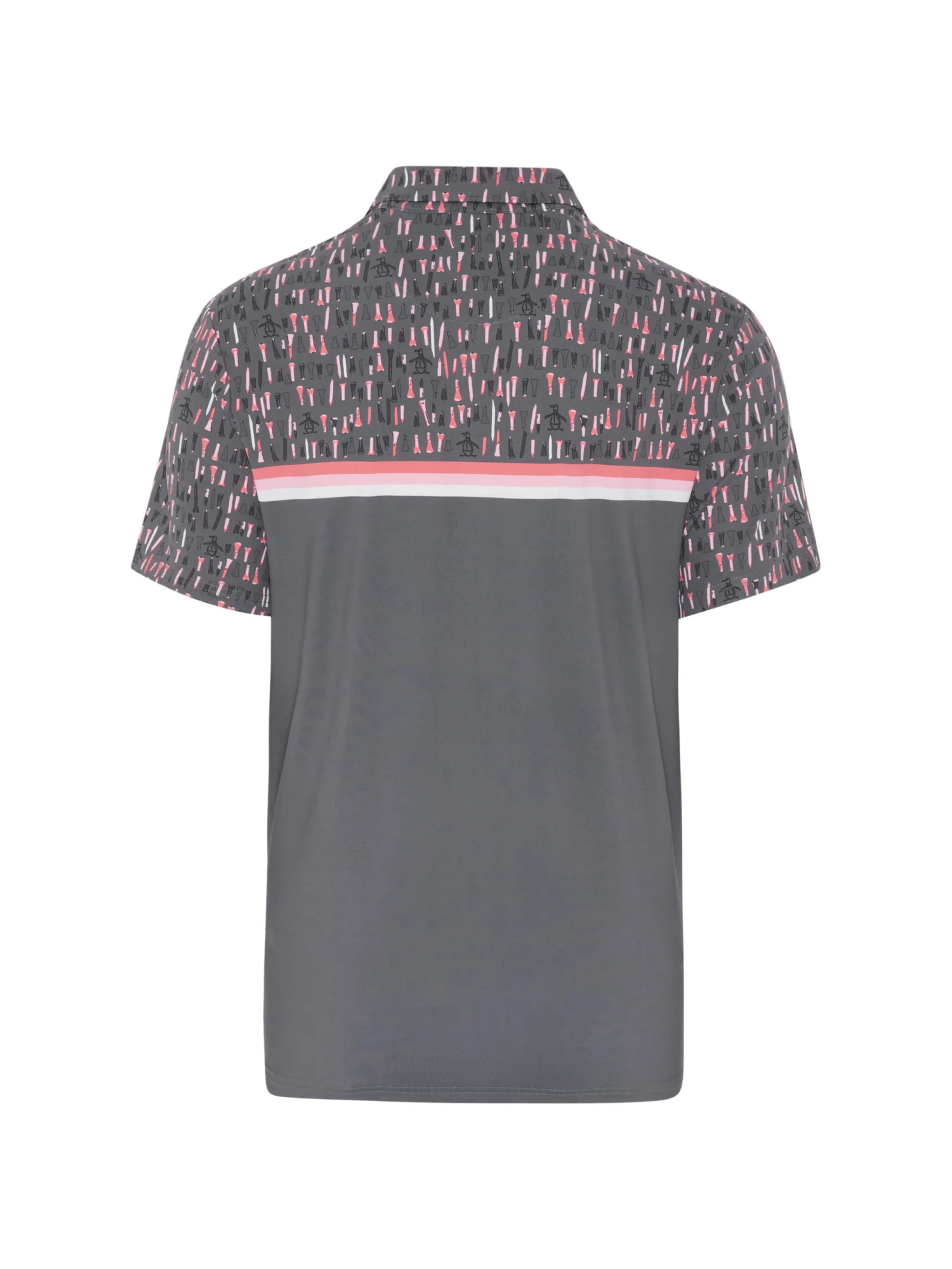 Original Penguin Broken Tees Print Short Sleeve Golf Polo Shirt In Quiet Shade - Image 4