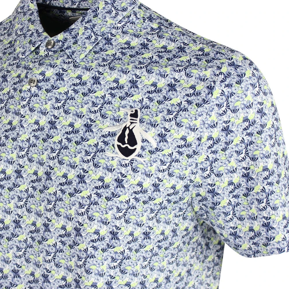 Original Penguin Golf Shirt - Tour Umbrella Print - Astral Night SS23 - Image 4
