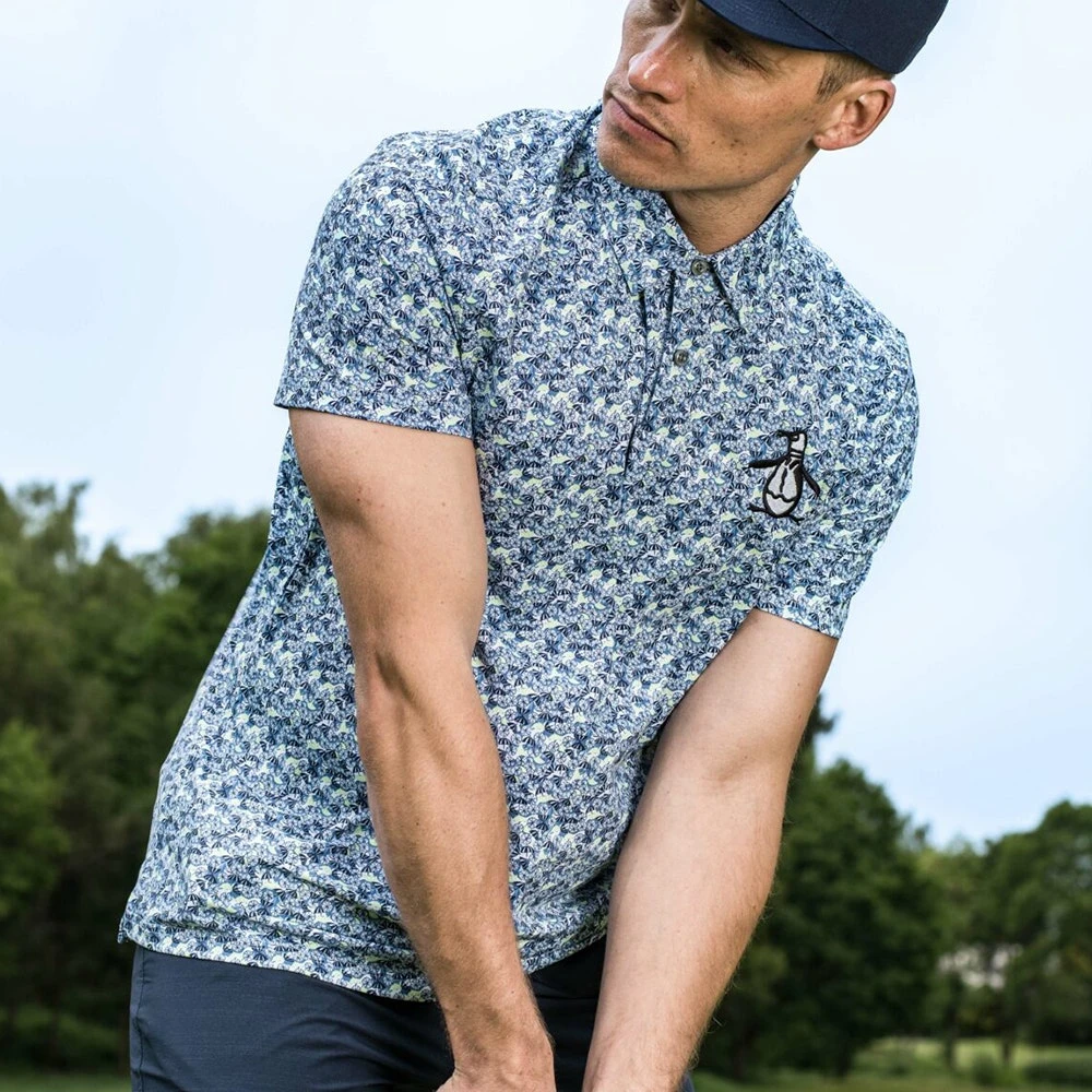 Original Penguin Golf Shirt - Tour Umbrella Print - Astral Night SS23 - Image 10