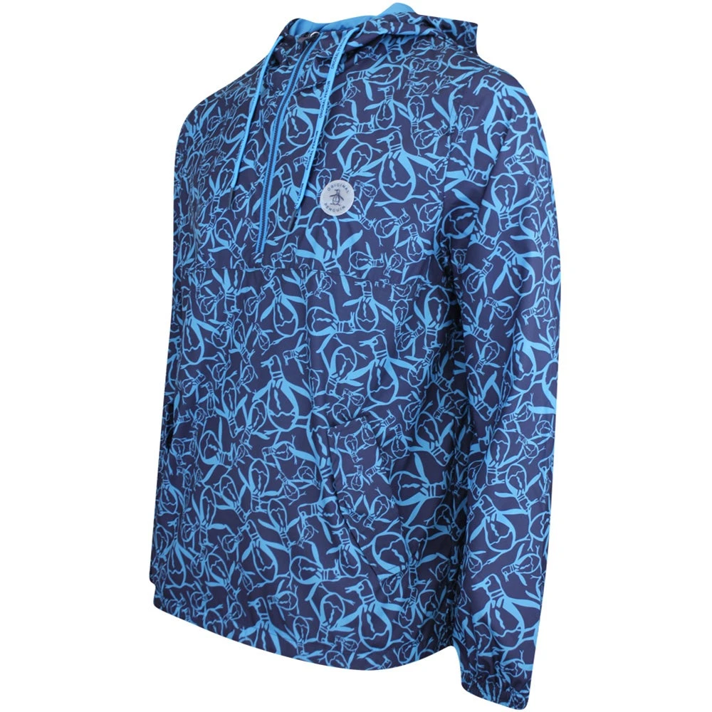 Original Penguin Golf Jacket - Trademark Printed Hoodie - Black Iris AW23 - Image 2