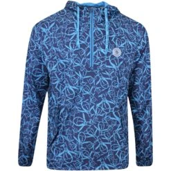 Original Penguin Golf Jacket - Trademark Printed Hoodie - Black Iris AW23