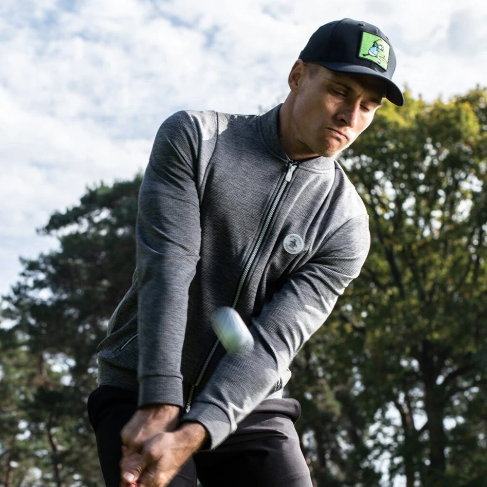 Original Penguin Golf Jumper - 80's Tech Bomber FZ - Caviar AW23 - Image 7