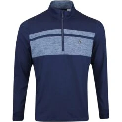Original Penguin Golf Pullover - Ltwt Heritage QZ - Black Iris AW23