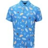Original Penguin Golf Shirt - Cocktail Motif Polo - Med. Blue AW23