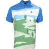 Original Penguin Golf Shirt - Novelty Print Polo - Med. Blue AW23